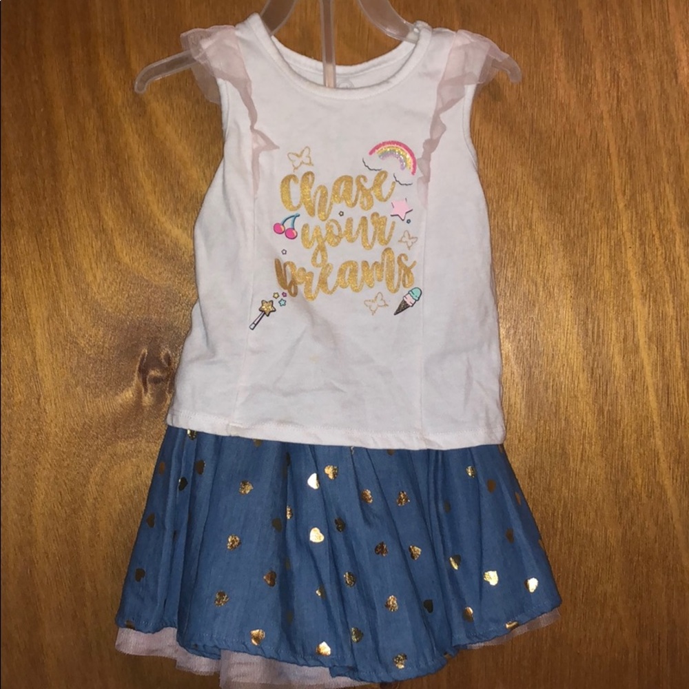 Toddler nation shirt and tutu skirt